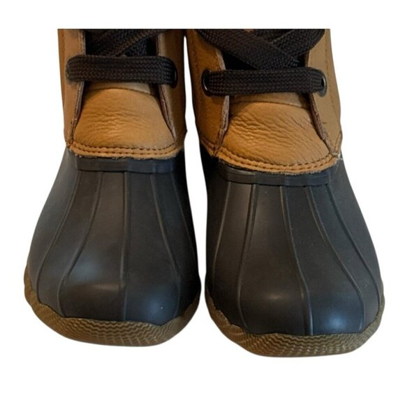 Sperry Top Sider Women's Tan Brown Saltwater Duck Rain Boot Leather Rubber Sz 8 - Picture 3 of 9